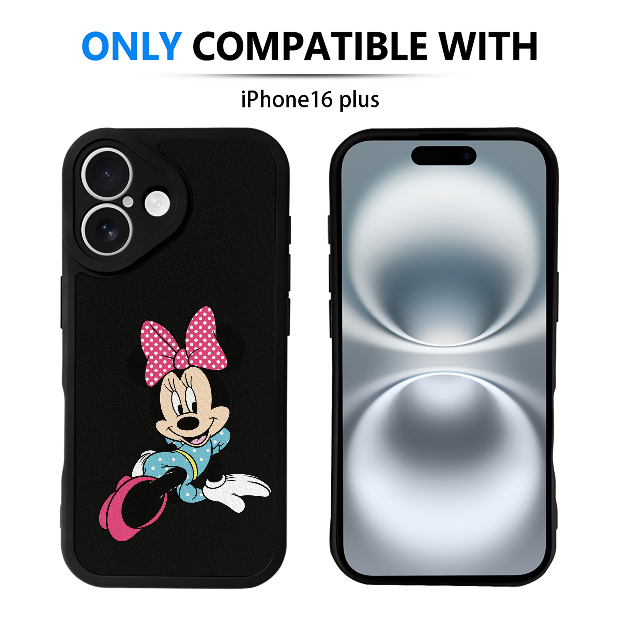（画像用） ミッキーマウス Mickey Mouse 【iPhone 16シリーズ対応】シリコンスマホケース（レザー調） 材質：シリコン